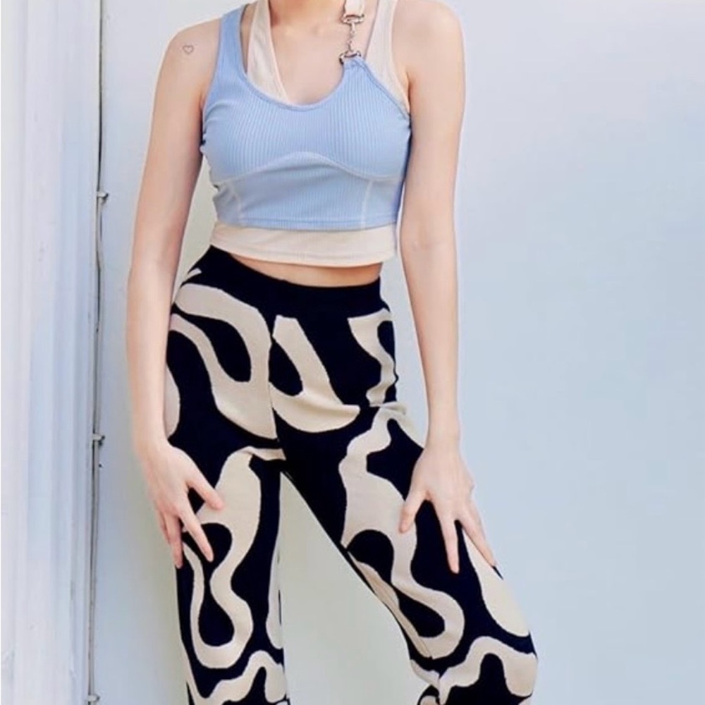 Cider Everyday Illusion Psychedelic Swirl Wide Leg Pants - EUC, sz small - Picture 2 of 4